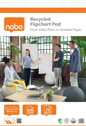 Flipoverpapier Nobo Gerecycled 58x81cm dubbelzijdig plano 2x 50vel-1