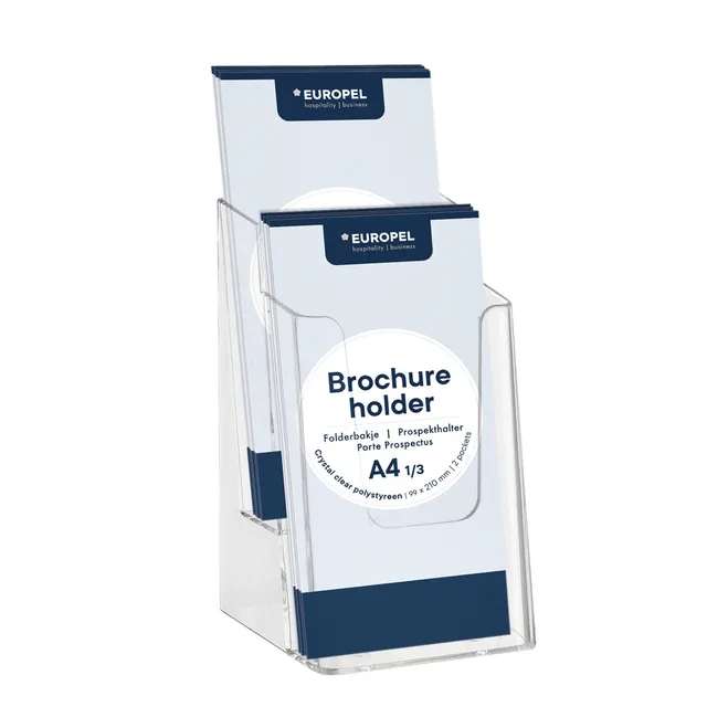 Folderhouder Europel 2 vaks 1/3 A4 transparant-1