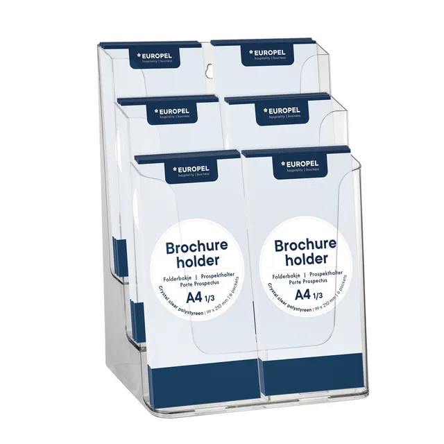Folderhouder Europel 6 vaks 1/3 A4 transparant-1