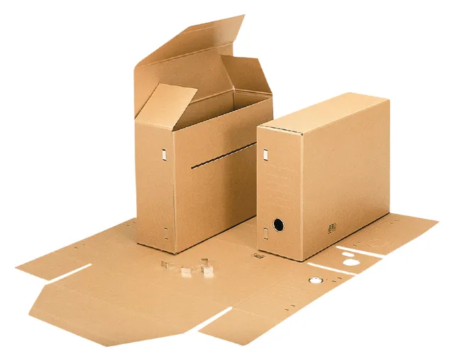 Gemeentearchiefdoos Esselte folio met haakjes bruin-1