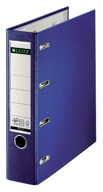 Giro-bank ordner Leitz A4 met dubbele mechaniek 80mm PP blauw-1