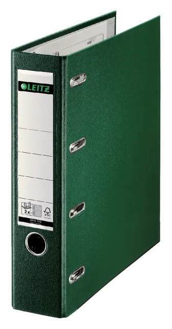 Giro-/bank ordner Leitz A4 met dubbele mechaniek 80mm PP groen-1