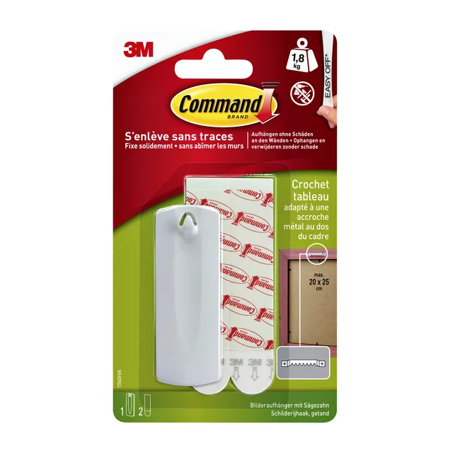 Haak Command kunststof tbv schilderijen incl bevestigingsstrip-1