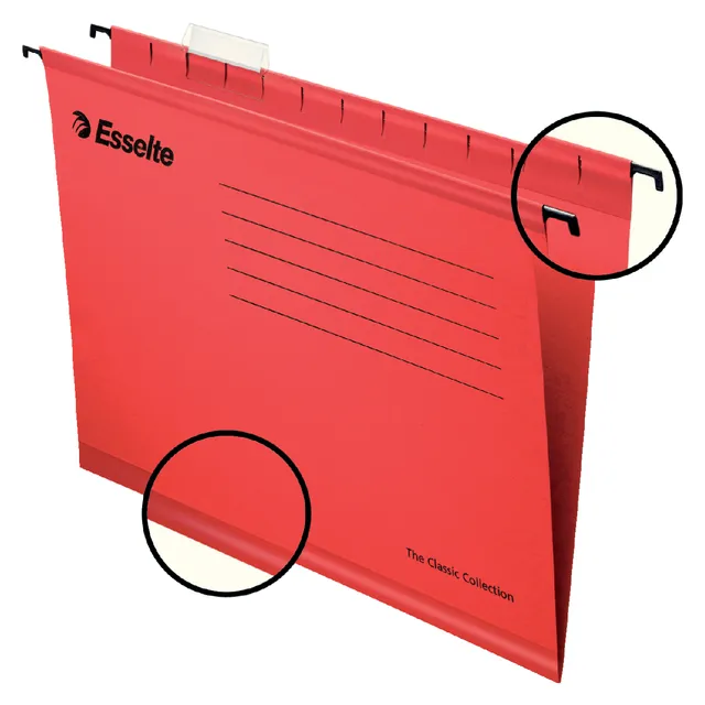 Hangmap Esselte Classic A4 V-bodem 345x240mm rood-1