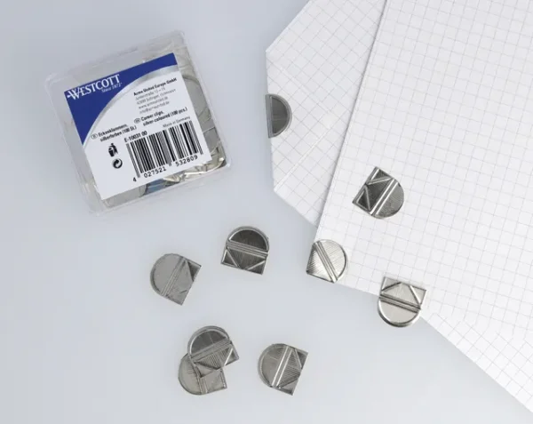 Hoekclips Westcott aluminium zilverkleurig doos à 100 stuks-5