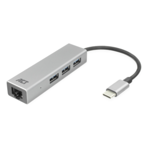 Hub ACT USB-C 3.0 3x USB-A Gigabit ethernet-1