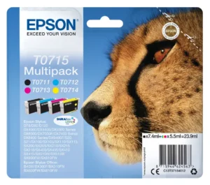 Inktcartridge Epson T0715 zwart + 3 kleuren-1