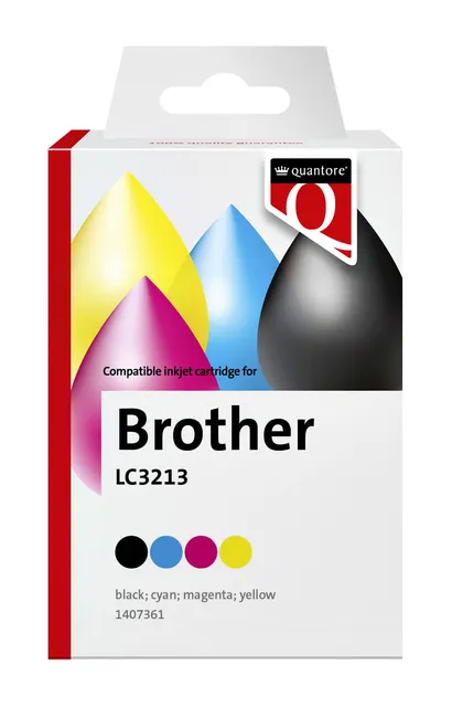 Inktcartridge Quantore alternatief tbv Brother LC3213 zwart + 3 kleuren-1