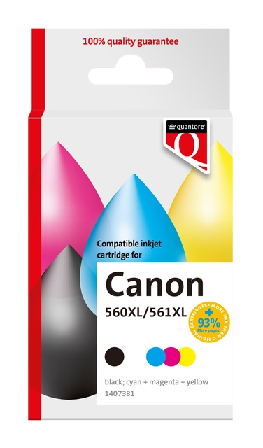 Inktcartridge Quantore alternatief tbv Canon PG560XL CL561XL zwart + kleuren-1
