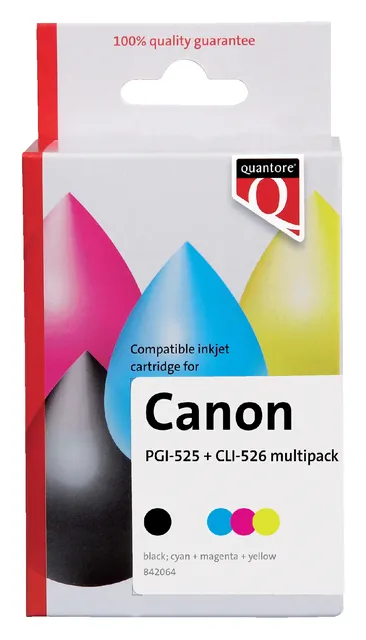 Inktcartridge Quantore alternatief tbv Canon PGI-525+CLI-526 2 zwart + 3 kleuren-1
