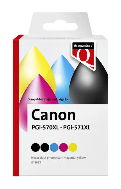 Inktcartridge Quantore alternatief tbv Canon PGI-570XL CLI-571XL 2x zwart 3x kleur-1