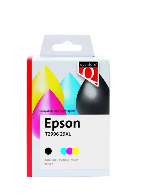 Inktcartridge Quantore alternatief tbv Epson 29XL T2996 zwart + 3 kleuren remanufactured-1