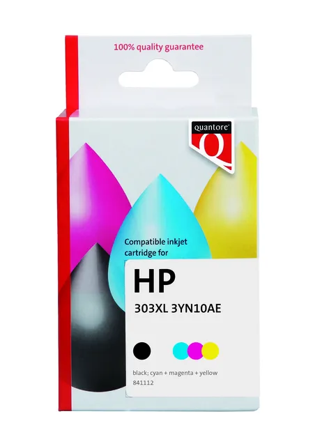 Inktcartridge Quantore alternatief tbv HP 3YN10AE 303XL zwart + 3 kleuren-1