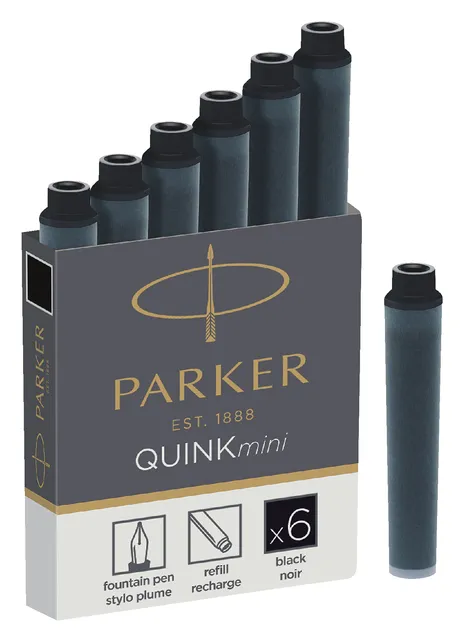 Inktpatroon Parker Quink mini tbv Parker esprit zwart pak à 6 stuks-1