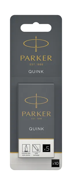 Inktpatroon Parker Quink zwart blister à 10 stuks-1