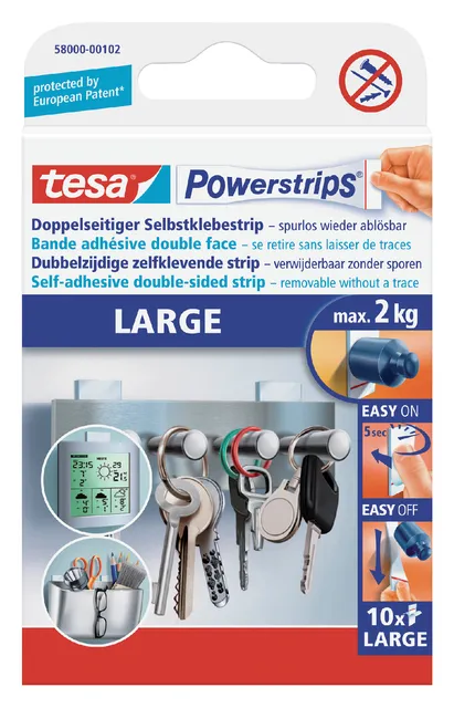 Kleefstrips tesa Powerstrips® LARGE dubbelzijdig 2kg 10 stuks-1