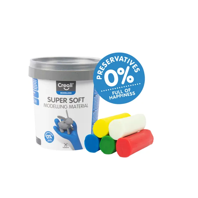 Klei Creall supersoft rood/blauw/groen/geel/wit 450gr-1