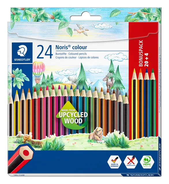 Kleurpotloden Staedtler Noris set à 20+4 kleuren-1