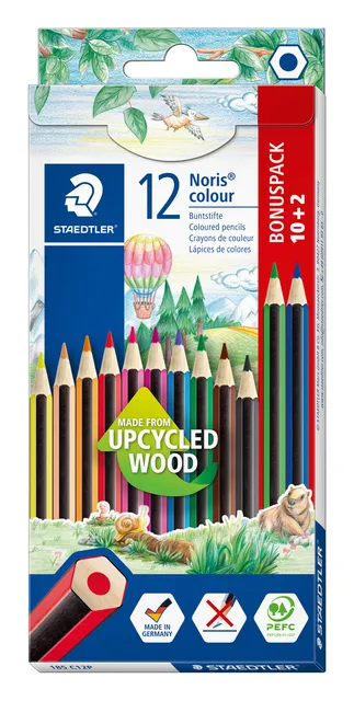 Kleurpotlood Noris 185 set à 10+2 kleuren gratis-1