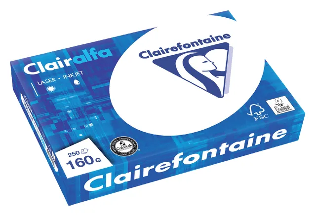 Kopieerpapier Clairefontaine Clairalfa A4 160gr wit 250 vel-1