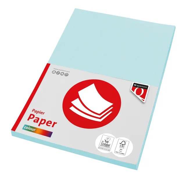 Kopieerpapier Quantore Colour A4 80gr lichtblauw 100 vel-1