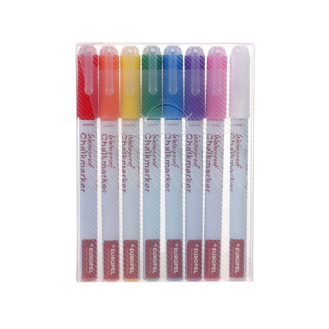 Krijtstift Europel watervast 1-3mm assorti etui 8 stuks-1