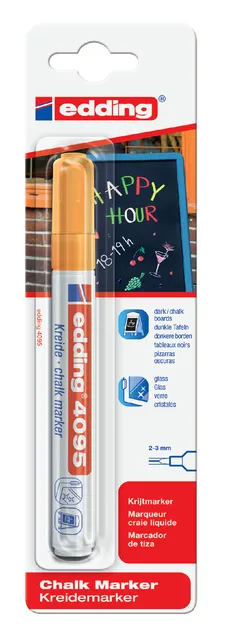 Krijtstift edding 4095 rond 2-3mm oranje blister à 1 stuk-1