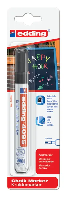Krijtstift edding 4095 rond 2-3mm zwart blister à 1 stuk-1