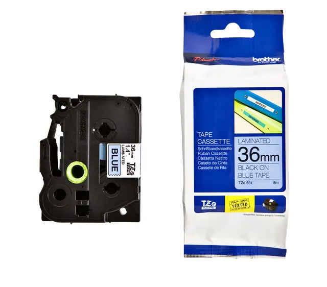Labeltape Brother P-touch TZe-561 standaard 36mm zwart op blauw-1