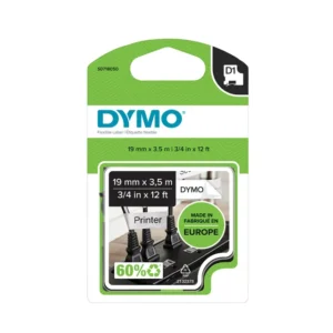 Labeltape Dymo LabelManager D1 nylon 19mm zwart op wit-1