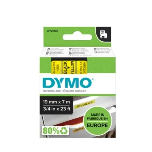 Labeltape Dymo LabelManager D1 polyester 19mm zwart op geel-1