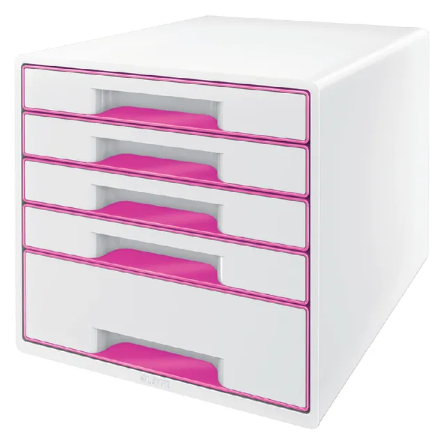 Ladenblok Leitz WOW 5 laden wit/roze-1