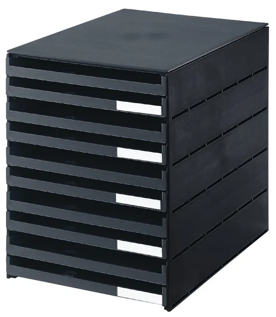 Ladenbox Styroval 10 laden zwart open-1