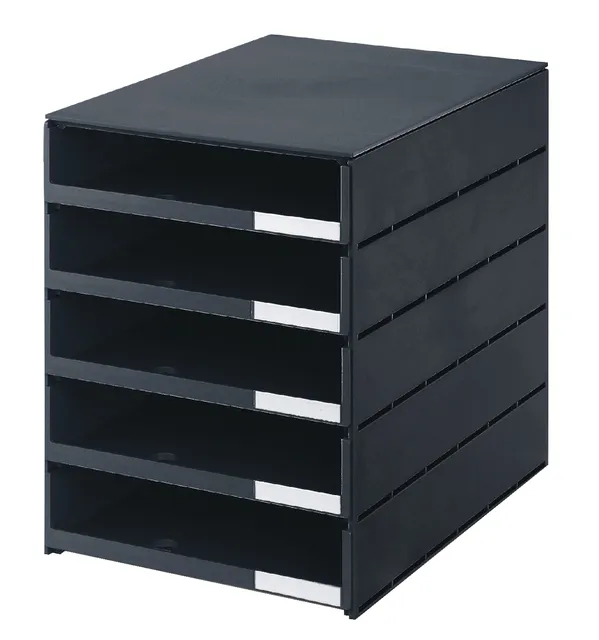 Ladenbox Styroval 5 laden open zwart-1