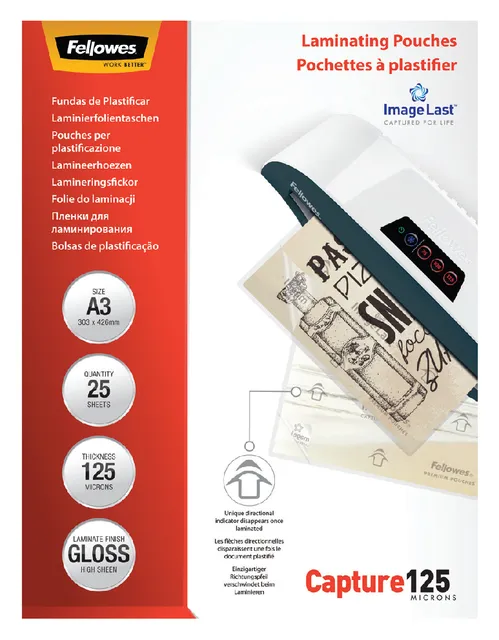 Lamineerhoes Fellowes A3 2x125micron glans 25 stuks-1