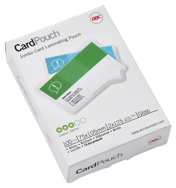 Lamineerhoes GBC club card 75x105mm 2x125micron 100 stuks-1