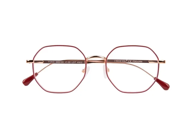 Leesbril I Need You +3.00 dpt Yoko rood-koper-1