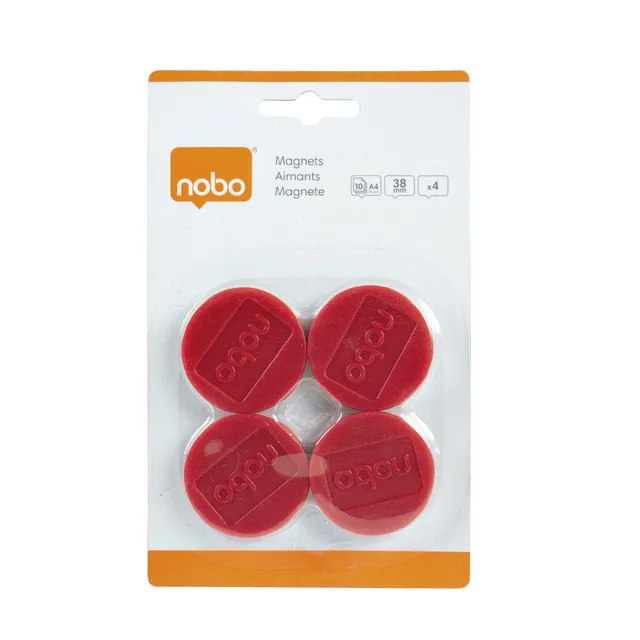 Magneet Nobo 38mm 800gr rood 4 stuks-1