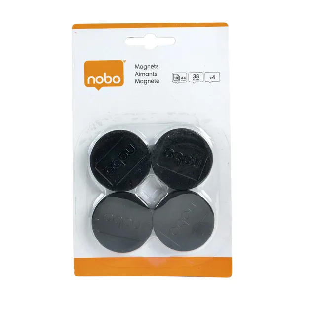 Magneet Nobo 38mm 800gr zwart 4 stuks-1