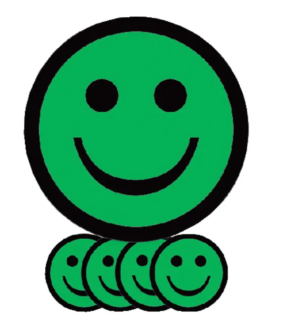 Magneet smiley 75mm emotie blij groen 5 stuks-1
