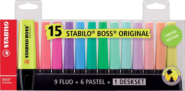Markeerstift STABILO BOSS Original 70/15 assorti deskset à 15 stuks-1