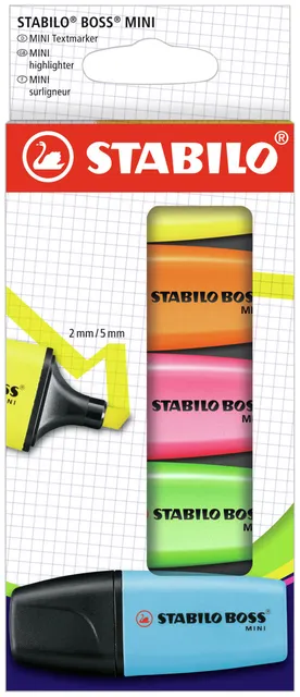 Markeerstift STABILO BOSS min assorti etui à 5 stuks-1