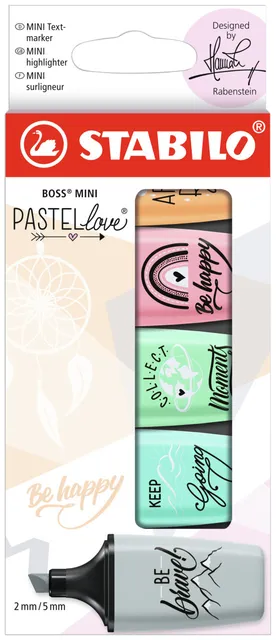 Markeerstift STABILO BOSS mini Pastellove assorti etui à 5 stuks-1