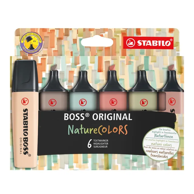 Markeerstift STABILO Boss 70/6 nature colors etui à 6 stuks-1