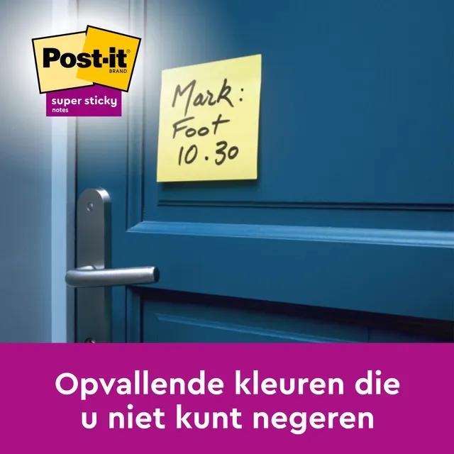 Memoblok Post-it 654 Super Sticky 76x76mm canary yellow 12 stuks-3