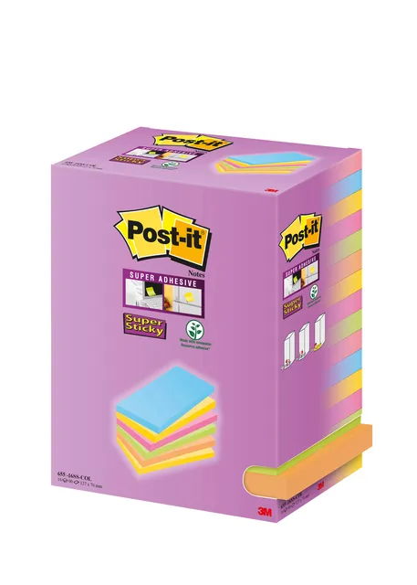 Memoblok Post-it 655 127x76mm assorti 16 stuks-1