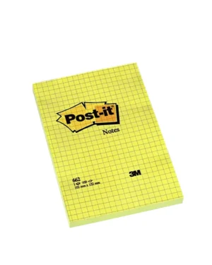 Memoblok Post-it 662 102x152mm ruit geel-1
