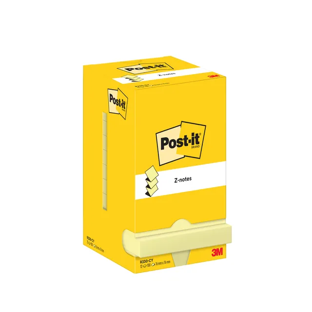 Memoblok Post-it Z-Note R330 76x76mm canary yellow 12 stuks-1