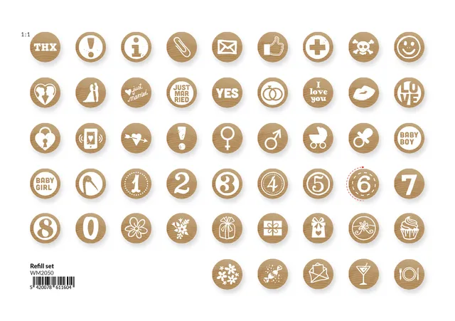 Mini Woodies refill set met 250 ministempel-1