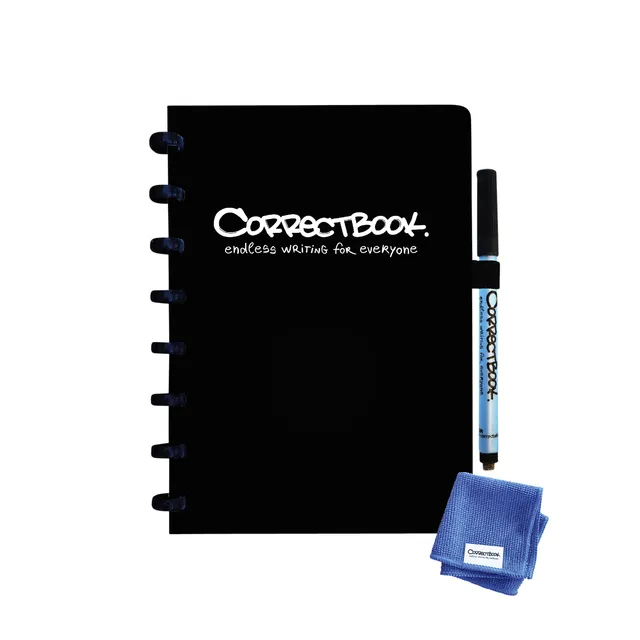 Notitieboek Correctbook A5 lijn 40blz ink black-1